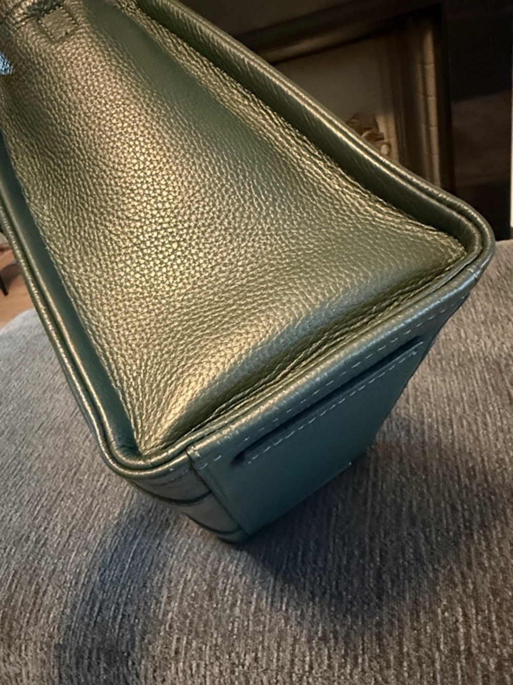 Marc Jacobs Dark Green Pebbled Leather The ToteBag with Scarf Accent - Picture 11 of 17